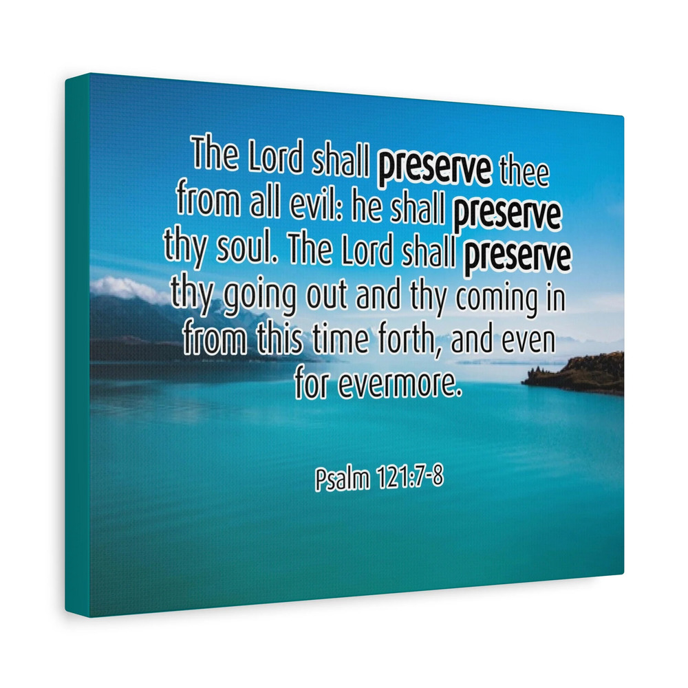 Scripture Canvas Lord Shall Preserve Psalm 121:7-8 Christian Wall Art Bible